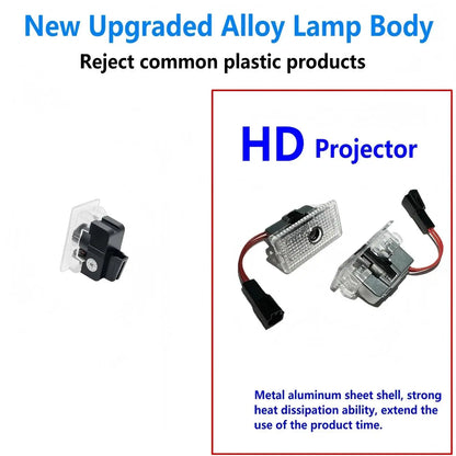 2/4Pcs Car Door LED Logo Projector Lights HD Welcome Light 3D Laser Ghost Shadow Light for  Model Y 3 S X Car Accessory