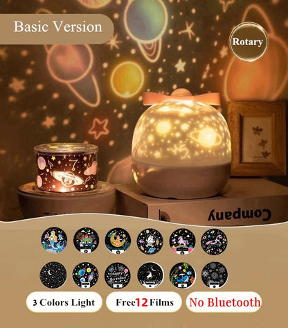 360° Rotate Night Light Galaxy Star Ocean Projector Lamp Kids Room 21 Projection Films Light Romantic Girl'S Gift Projector Lamp