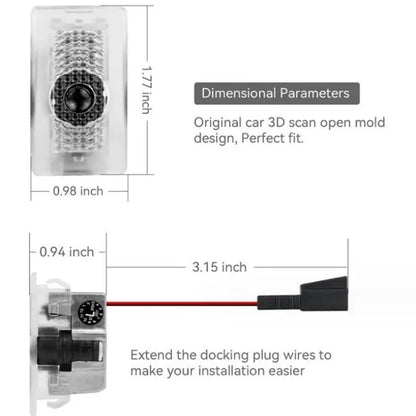 2/4Pcs Car Door LED Logo Projector Lights HD Welcome Light 3D Laser Ghost Shadow Light for  Model Y 3 S X Car Accessory