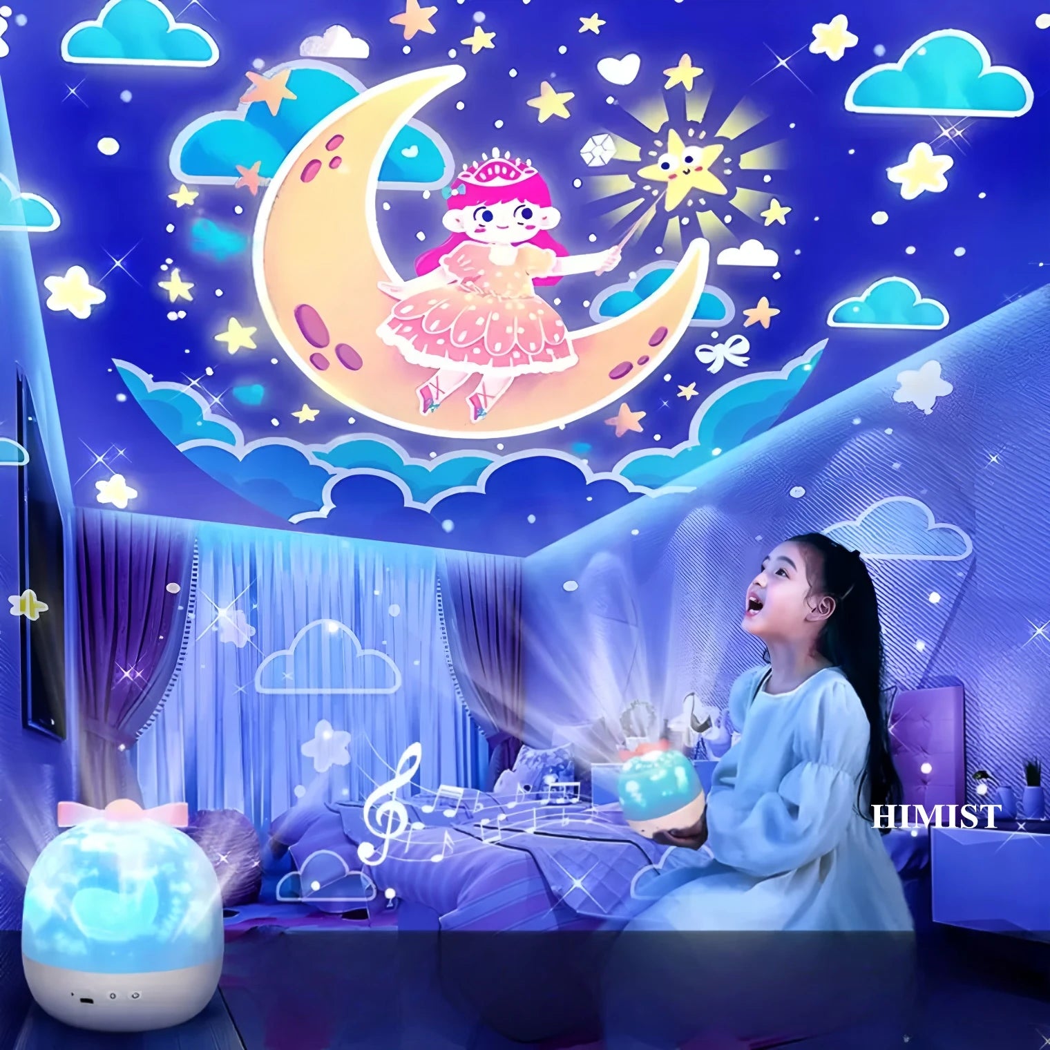 360° Rotate Night Light Galaxy Star Ocean Projector Lamp Kids Room 21 Projection Films Light Romantic Girl'S Gift Projector Lamp