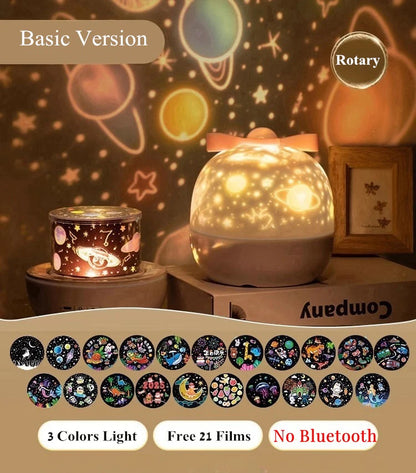 360° Rotate Night Light Galaxy Star Ocean Projector Lamp Kids Room 21 Projection Films Light Romantic Girl'S Gift Projector Lamp