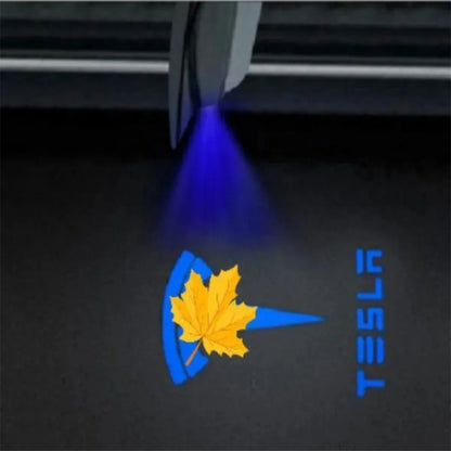 2/4Pcs Car Door LED Logo Projector Lights HD Welcome Light 3D Laser Ghost Shadow Light for  Model Y 3 S X Car Accessory